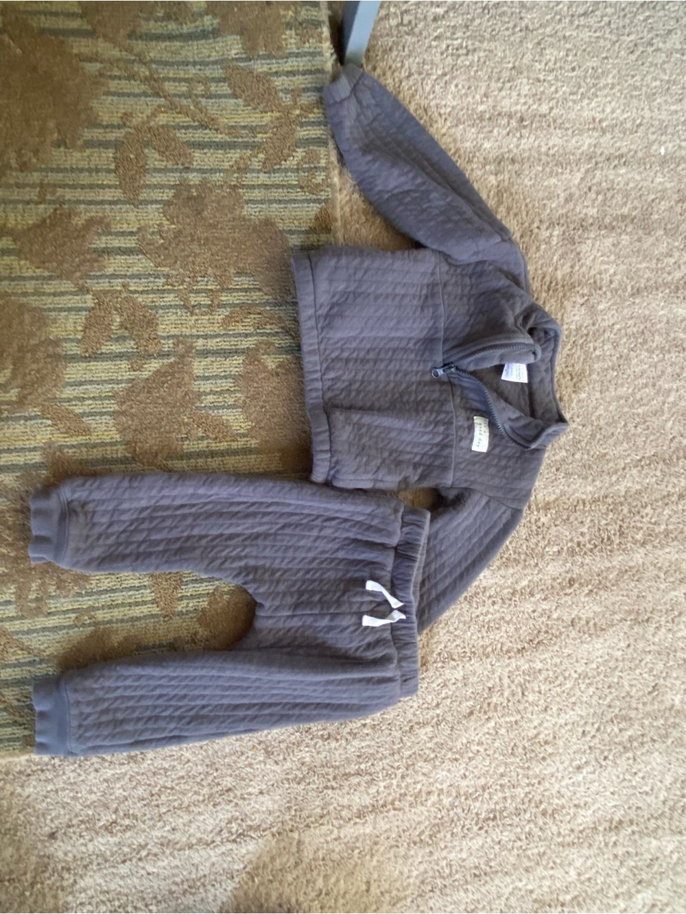Carter's Quilted Two-Piece Hoodie & Joggers Set - Blue Gray